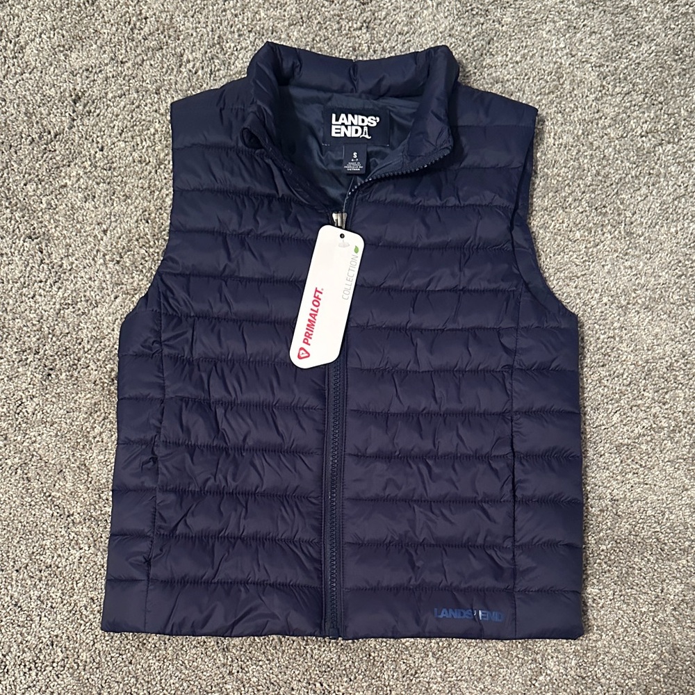 Lands' End Quilted Navy Packable Vest